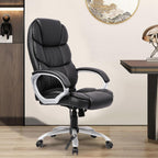 FDW Office Chair Massage Computer Chair High Back Adjustable Desk Chair Rolling Swivel Executive Chair PU Leather with Lumbar Support Arms Headrest Task Chair,Black