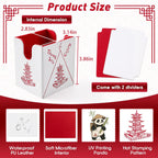 Venssu Chinese Takeout MTG Deck Box, Commander Deck Case Fits 100 Double Sleeved Cards, PU Leather Storage Box with 2 Dividers(Bright Red and White), Compatible with TCG/PTCG/EDH/Magic/Sport Cards
