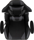 Flash Furniture X20 Gaming Chair Racing Office Ergonomic Computer PC Adjustable Swivel Chair with Fully Reclining Back in Gray LeatherSoft