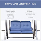 Outdoor Patio Swing Chair for Two with Tilting Canopy and Cushions