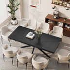 Extendable Dining Room Table for 4 6 8,55"-70" Kitchen Table Leaf,Black
