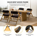 2 Pack Wooden Folding Chair with Padded Seat Stackable Wooden Foldable Chair, Folding Chairs with Cushion for Guests Kitchen, Bedroom, Office, Wedding, Library, Party, Picnic (Natural Brown)