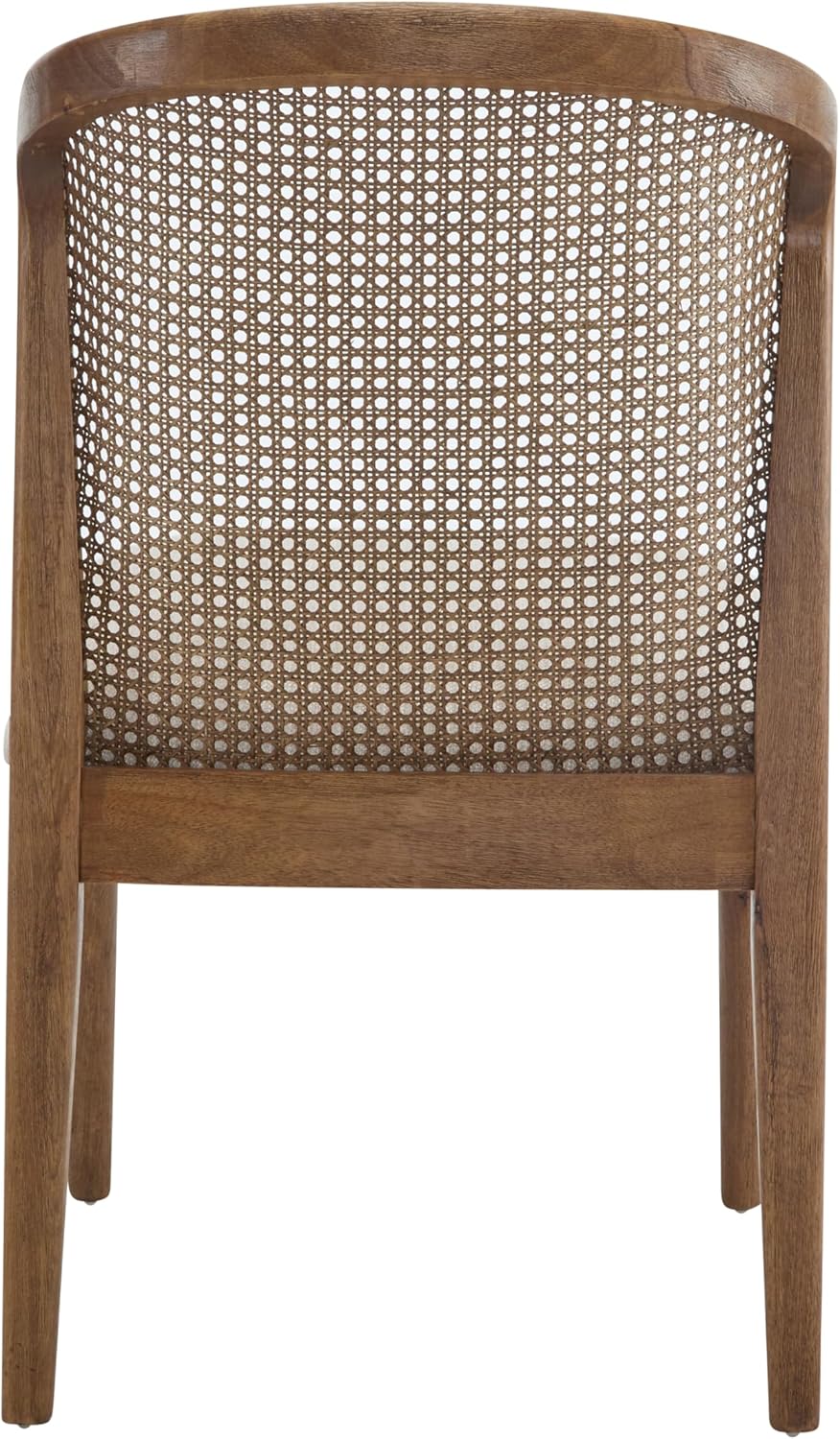 Christopher Knight Home Lilia Dining Chairs Set of 2, Modern Dining Chair with Fabric Upholstery, Rubberwood Frame Kitchen Chairs with Cane Webbing, Extra Seat for Dining Room, Beige + Walnut