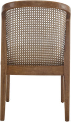 Christopher Knight Home Lilia Dining Chairs Set of 2, Modern Dining Chair with Fabric Upholstery, Rubberwood Frame Kitchen Chairs with Cane Webbing, Extra Seat for Dining Room, Beige + Walnut