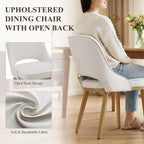 MALOL Wooden Dining Chairs Set of 4, Modern Fabric Upholstered Dining Room Chair, Kitchen Side Chairs, Farmhouse Armless Dinner Chair with Open Back for Kitchen, Beige