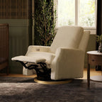 Namesake Crewe Glider Recliner Nursery Chair - GREENGUARD Gold & Certi-PUR US Certified Rocker Recliner - Glider Rocking Chair for Nursery & Living Room - Electronic, 270° Swivel, Ivory Boucle