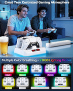 PS5 Controller Charger Station, Drop & Go Design Compatible with Sony PlayStation 5 DualSense/Edge Remotes, Fast Charging Dock with RGB Light & LED Indicator, Must Have PS5 Accessories