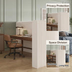 Accordion Room Divider, Short Folding Privacy Screen, Modern Freestanding Partition Wall for Small Spaces, No Drill, Portable Paper Room Separation for Home Office (White, L118.0 x W9.8 x H46.0 Inch)
