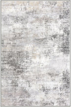 IOHOUZE Small Abstract Area Rug 2x3 Ft Entryway Rugs Washable Door Mat Indoor Entrance, Rubber Backed Throw Rugs, Printed Faux Wool Non Slip Floor Carpet for Foyer Front Door Sink, Grey Beige