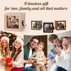 Custom Flip Photo Book, Personalized 8 or 16 Photo Flip Box Frame Animation Machine, Custom Hand-crank Flipbook Box Album with Light, Music, Gifts for Fathers Day Birthday (Walnut)