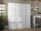 Palace Imports Solid Wood White Storage Cabinet - 71.5" Tall Kitchen Pantry Cabinet 65" Wide - 8 Wooden Shaker Doors, 2 Drawers & 12 Adjustable Shelves - 100% Eco-Friendly Wood, Made in Brazil