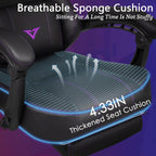 Waleaf Big and Tall Gaming Chair for Adults with Footrest, 400lbs Weight Capacity Video Game Chairs for Office, Ergonomic Computer Gaming Chair with Lumbar Support and Headrest (Purple)