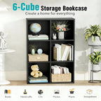 HealSmart 8 Cube Storage Organizer, 4 Tier Stackable Bookshelf, Open Cube Bookshelf with 4 Removable Back Panels, Suitable for Living Room, Bedroom, Home Office, 47.7" L X 11.6" W X 24" H, Black