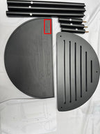 End Table, Half Moon Side Tables, Living Room Half Round 2 Tier Table for Small Space, Living Room Bedroom Couch Tables with Storage Shelf (Black)
