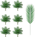 100 pcs 25 Inch Artificial Palm Leaves, Large Fake Palm Fronds Stems, Palm Branches Faux Tropical Plants for Palm Sunday, Jungle Beach Wedding Luau Party Home Decor, Palm Leaf, Palmas Artificiales