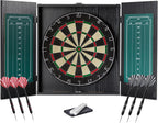 Amazon Basics Regulation Size Dartboard Cabinet Set for Adults, Black