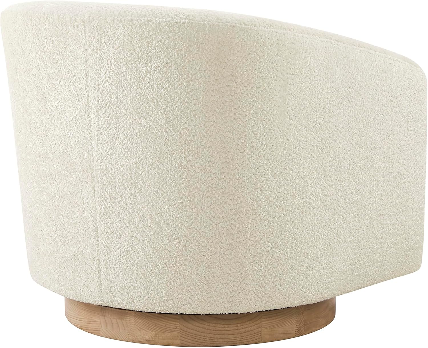 CHITA Swivel Accent Chair, Fully Assembled Fabric Barrel Armchair with FSC Certified Upholstered for Living Room, Bedroom and Office, Cream