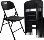 8 Pack Folding Chair, 600 lb Weight Capacity,Indoor/Outdoor Heavy Duty Foldable Chairs for Restaurants, Kitchens, Picnics, Races, Parties & Weddings. (8, Black)