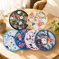 6 PCS 6 Styles Foldable Cooling Fans, Handheld Colorful Floral Round Fans for Travel, Events, Indoor & Outdoor