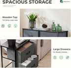 Fabric Dresser 2 Drawers, Nightstands with Adjustable Feet, End Table for Bedroom, Set of 2 - Modern Storage Cabinets