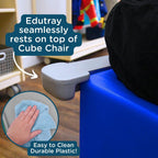 Children's Factory Edutray Desk Attachment for Cube Chair – Toddler Study Surface for Homeschool, Classroom, Space-Saving, Durable, Easy-Clean Plastic, Gray