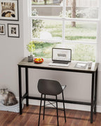 Bar Table, Bar Height Pub Table, High Top Cocktail Table for Kitchen Dining | 47.24" Rectangular Bar High Table for Kitchen Nook, Home Bar, Living Room, Bistro, Pub, Party, Sturdy Metal Frame