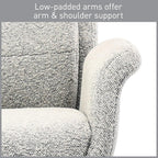 Realspace® Modern Comfort Pizana Bouclé Fabric High-Back Executive Office Chair, Light Sand/Brushed Nickel, BIFMA Compliant