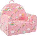 MeMoreCool Comfy Kids Chair for Ages 3+, Glow Unicorn Kids Reading Chair, Soft Plush Kids Armchair, Cozy Foam Kids Armchair for Kids Room, Living Room, Playroom, Reading Nook