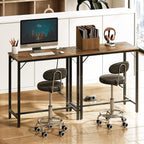HOOBRO Bar Table with Charging Station, Rectangular Pub Table, High Top Coffee Table, Counter Bar Height Table, Narrow Long Dining Table, 35.4" L x 15.7" W x 35.6" H, Rustic Brown and Black BF90UBT01