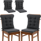 ROYALAY 2 Sets Cushions for Kitchen Chairs, Dining Chair Back Cushion with Straps, Dining Room Seat Pad & Back Pad with Removable Cover, Grey