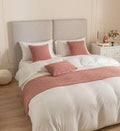 Bed Runners for Queen Size Bed，Pink Modern Style Bed Scarf for Home Hotel Decorations (Queen Size) 45 x 210cm