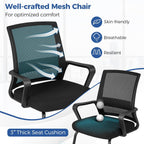 Tangkula Office Guest Chair Set of 12, Reception Chairs Conference Room Chairs with Adjustable Lumbar Support & Sled Base, Modern Mid Back Mesh Desk Chair no Wheels