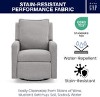 babyGap Harlowe Power Recliner with USB-A & Charging Port by Delta Children - Greenguard Gold Certified – Stain-Resistant Performance Fabric is Oeko-TEX Standard 100 Certified, Ash