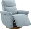 CHITA Power Recliner Chair, Electric Triple-Motor Swivel Glider Nursery Rocking Chair with Adjustable Power Headrest and Lumbar Support, GREENGARD Gold Certified, Solid Wood Base, Baby Blue