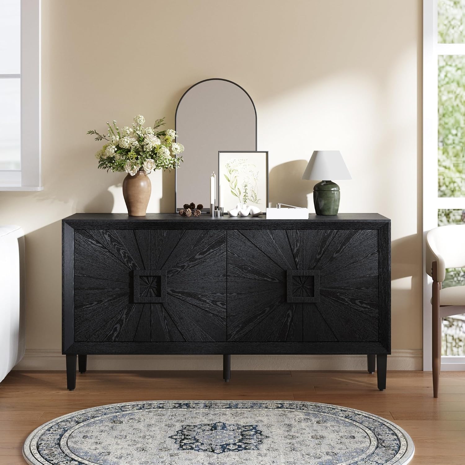 Farmhouse Storage Cabinet, Heavy-Duty TV Stand with Adjustable Shelves, Pantry Storage Cabinet,for Kitchen Home
