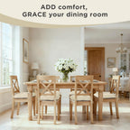 AddGrace Chair Cushions for Dining Chairs Set of 2 Non-Slip Kitchen Seat Cushions with Ties Tufted Thick Seat Pads for Indoor Kitchen Dining Furniture 17"x16"x3" Beige