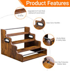 YQBRAO 4-Tier Liquor Bottle Display Shelf, Spice Rack - 16-Inch Coffee Syrup Organizer Rack - Heavy-Duty Countertop Bar Shelves for Liquor Whiskey, Spirits, Syrup Wine Dressing