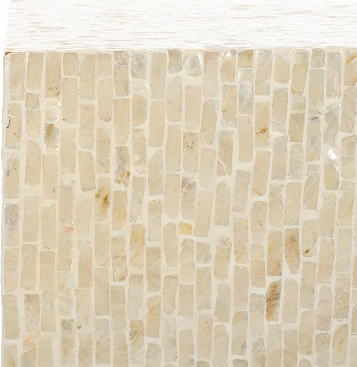 SAFAVIEH Home Collection Scarlett Natural & Silver Capiz Shell Square Accent Table (Fully Assembled)