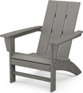 POLYWOOD Modern Adirondack Chair – All-Weather Outdoor Lawn Adirondack Chairs – HDPE, Fade-Resistant & Durable Outdoor Furniture – For Patio, Deck & Fire Pit Chairs – Grey
