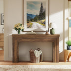 Huuger 54 Inch Entryway Table, Retangular Console Table, Farmhouse Sofa Table Behind the Couch, Long for Entrance, Hallway, Foyer, Living Room, Rustic Brown