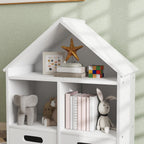 Bookshelf, 3 Tier Bookcase with Two Drawers, Bookshelf for Rooms, Bedroom, Nursery, White