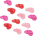 Jetec 15 Pcs Valentine's Day Heart Rattan Ornaments 2.4 Inch DIY Heart Shaped Natural Vase Filler Wicker Balls Rattan Twig for Valentine Wedding Birthday Party Table Decor Crafts, Red, Pink, Rose Red