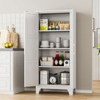 Pantry Cabinet,61" Tall Kitchen Pantry Storage Cabinets with 2 Doors and 3 Adjustable Shelves for Kitchen,Living Room/White