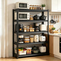 5-Tier Kitchen Storage Shelves, 2500LBS Heavy Duty Garage Metal Shelving Unit, 72" H Adjustable Pantry shelves, Industrial Storage Rack, Microwave Stand & Bakers Rack for Home Office, Garage - Black