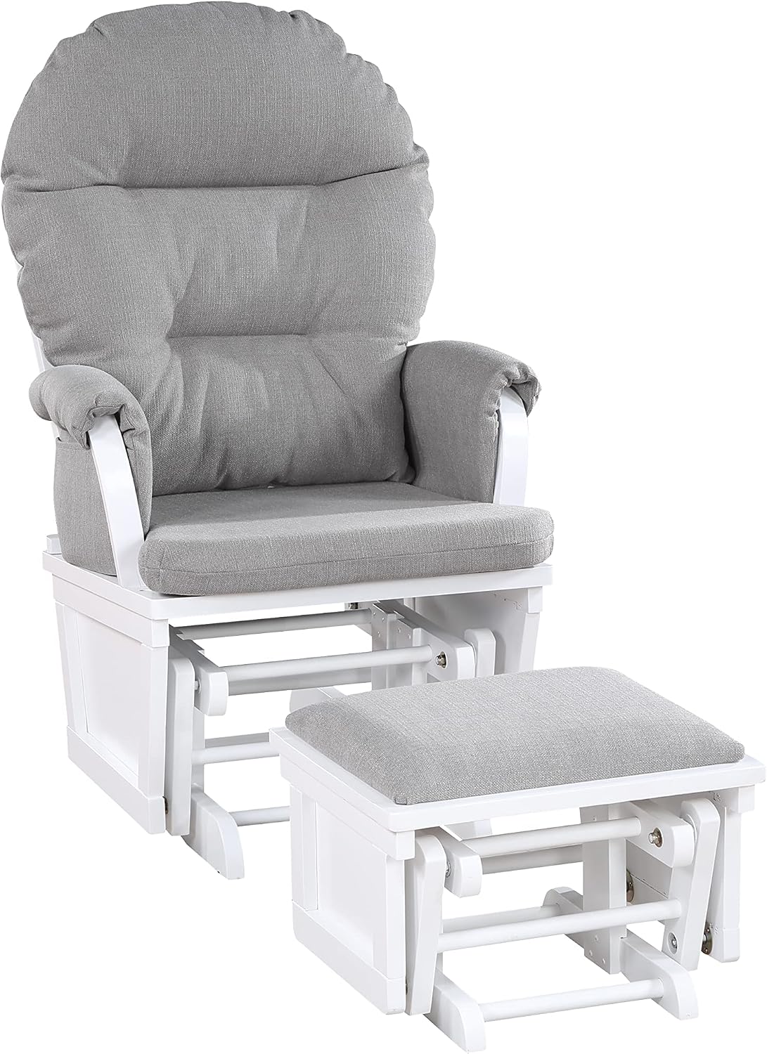 Glider Ottoman White,Oyster