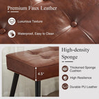 LOULENS Entryway Bench, Modern PU Leather Upholstered Bench with Buttons Tufted for End of Bed, Bedroom, Living Room, Foyer, Hallway, Brown