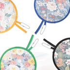 6PCS Floral Round Foldable Hand Fan, 6 Styles Round Folding Fan Japanese Cooling Fans Portable Handheld RoundFans for Indoor & Outdoor Travel Events Party Festival