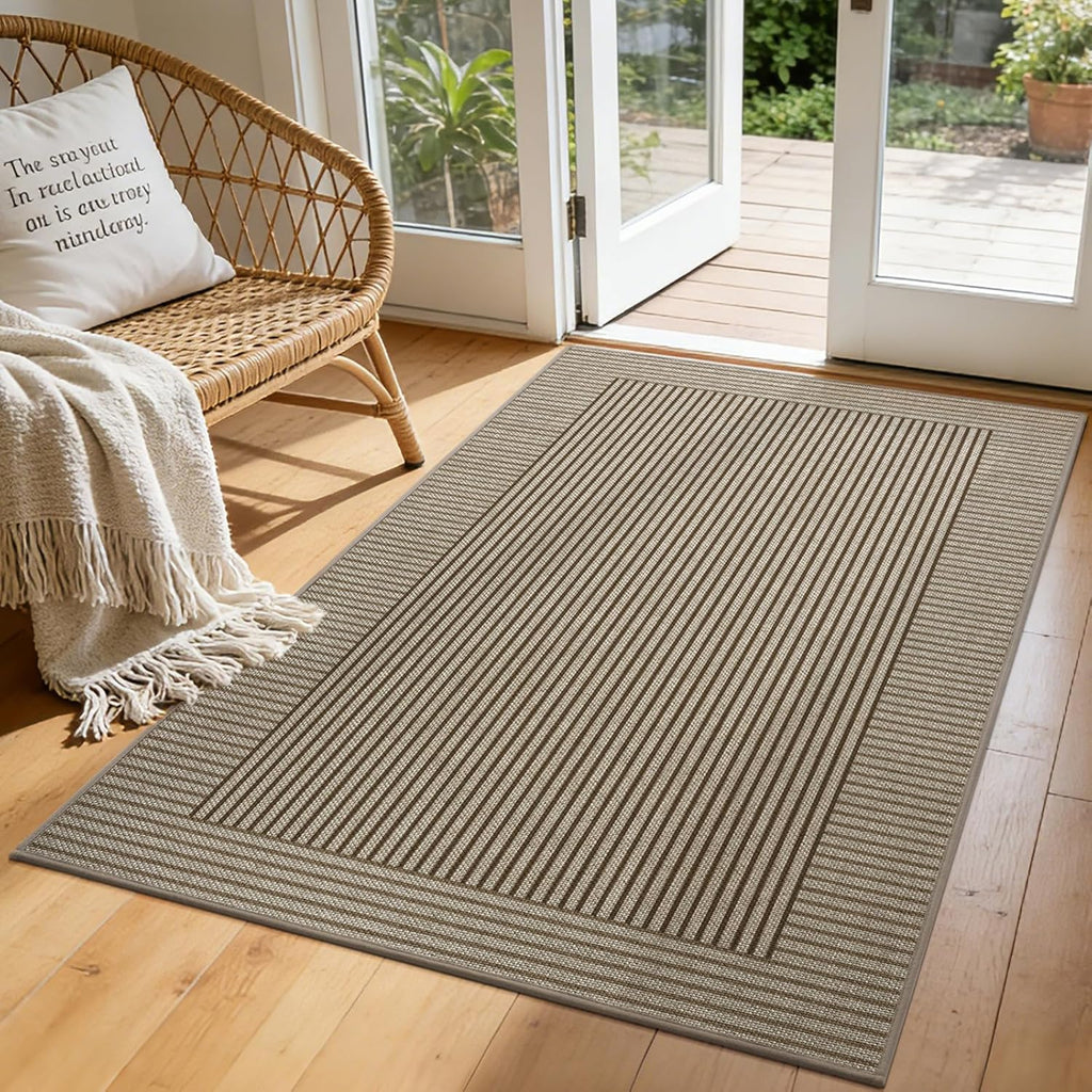 Door Mat 31"x47", Thin Dirt Trapper Entryway Door Mats Non Slip Washable Doormat, Low-Profile Welcome Mat for Inside Front Backdoor and Entrance