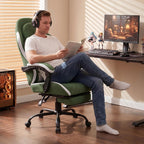 Shintenchi Gaming Chair, Ergonomic Office Chair with Footrest, Lumbar Support and Linkage Armrests, Swive Home Video Game Chairs for Adults, Green