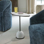 Morro Oval Side Table, White Marble